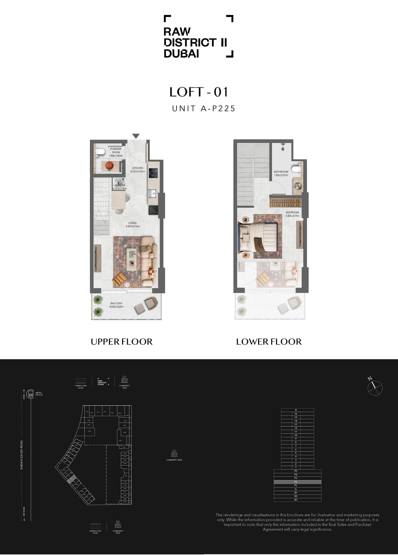 1 Bedroom Loft 01 — Unit A-P225