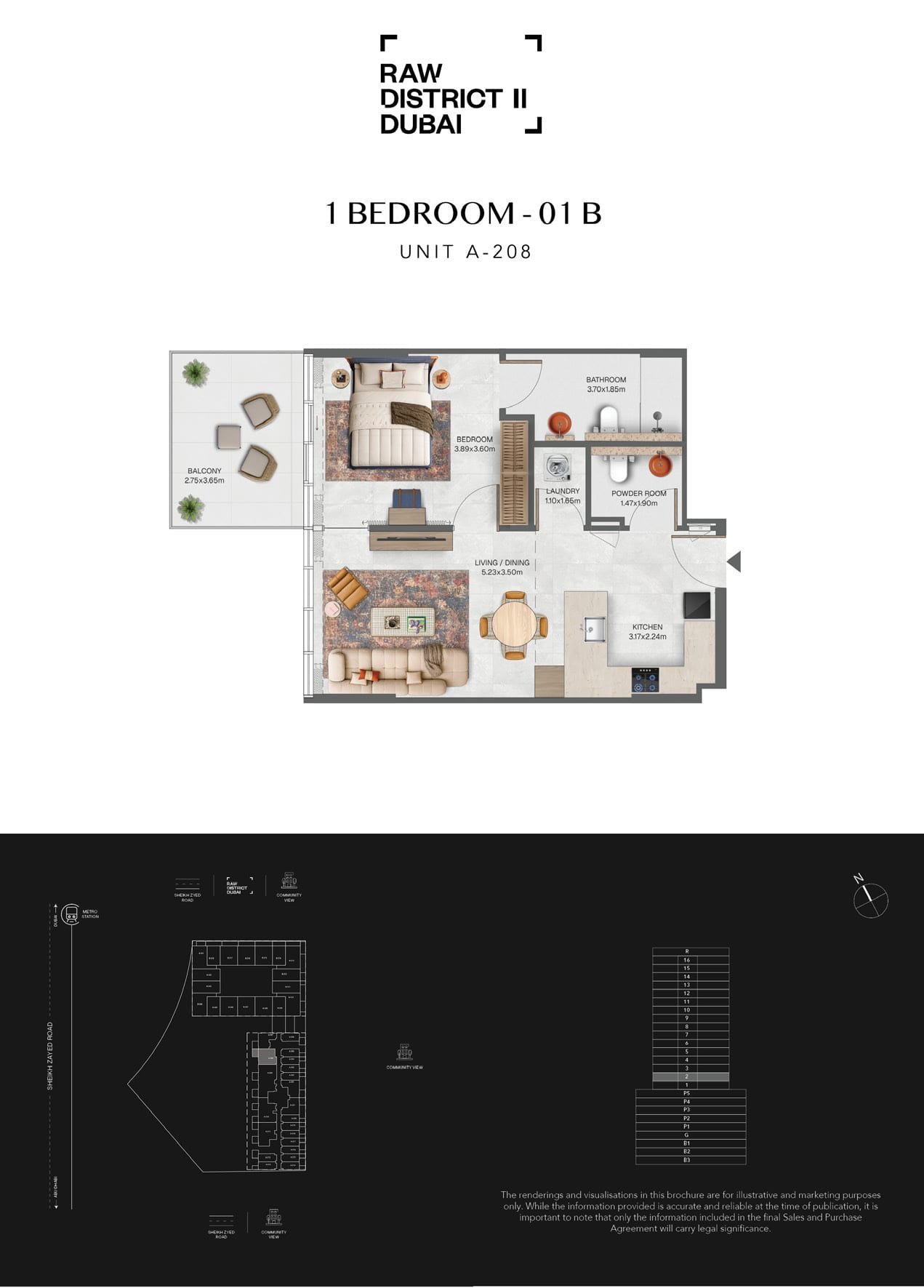 1 Bedroom type floor plan