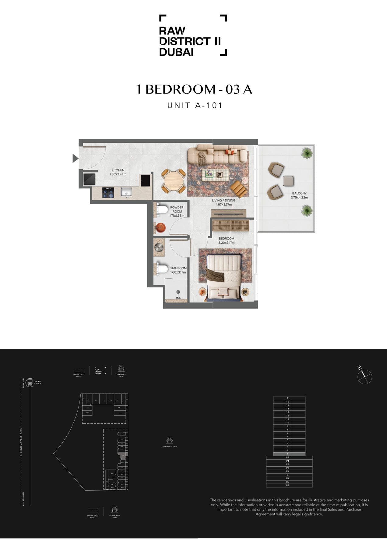 1 Bedroom type floor plan