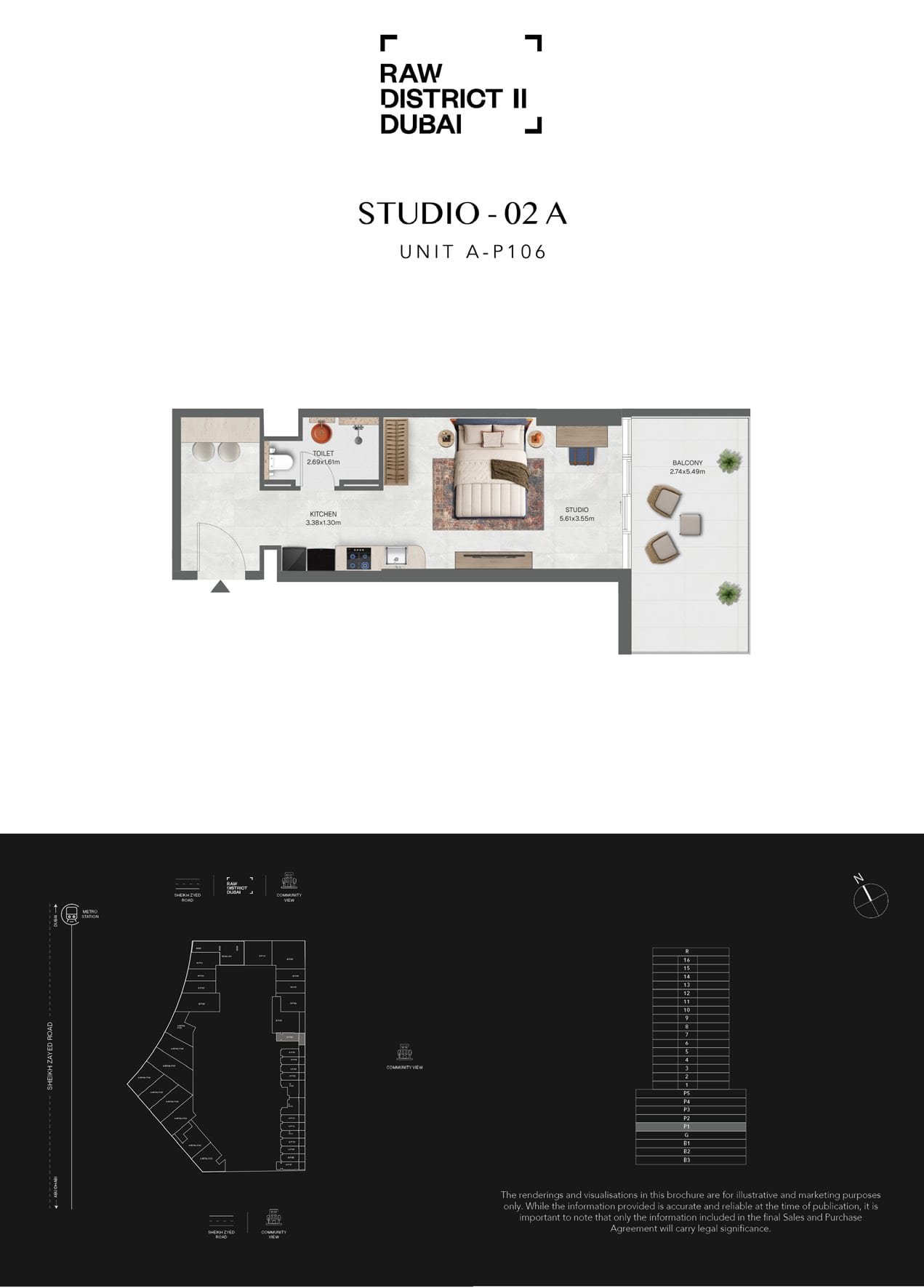 Studio type floor plan
