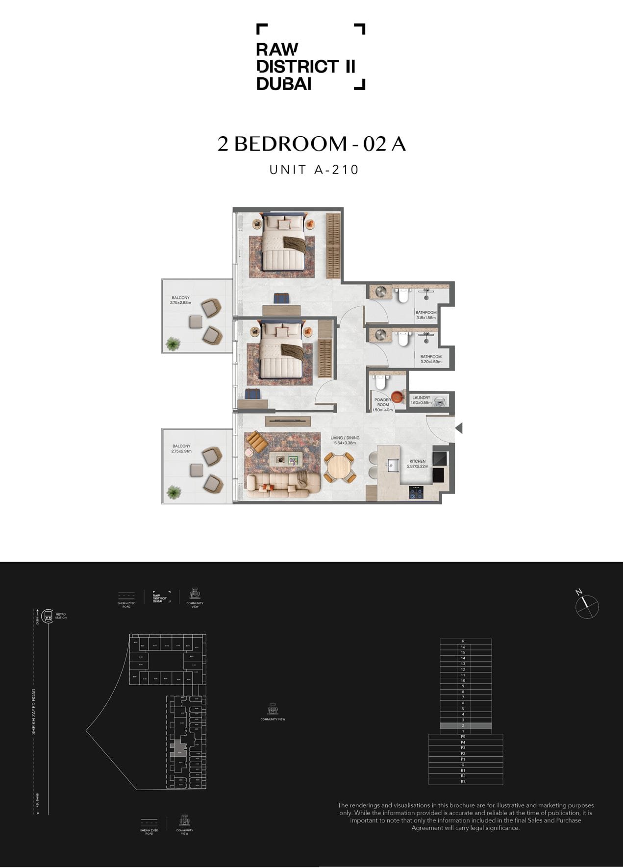 2 Bedroom type floor plan