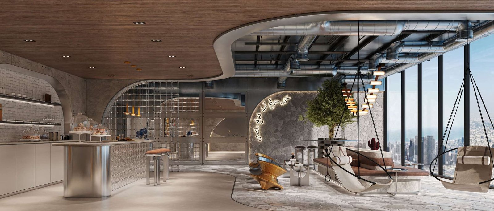 Club lounge and bar